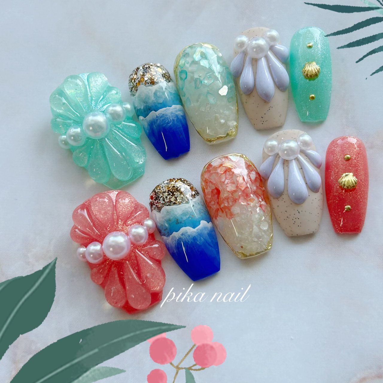 夏/オールシーズン/海/リゾート/ハンド - pika nailのネイルデザイン