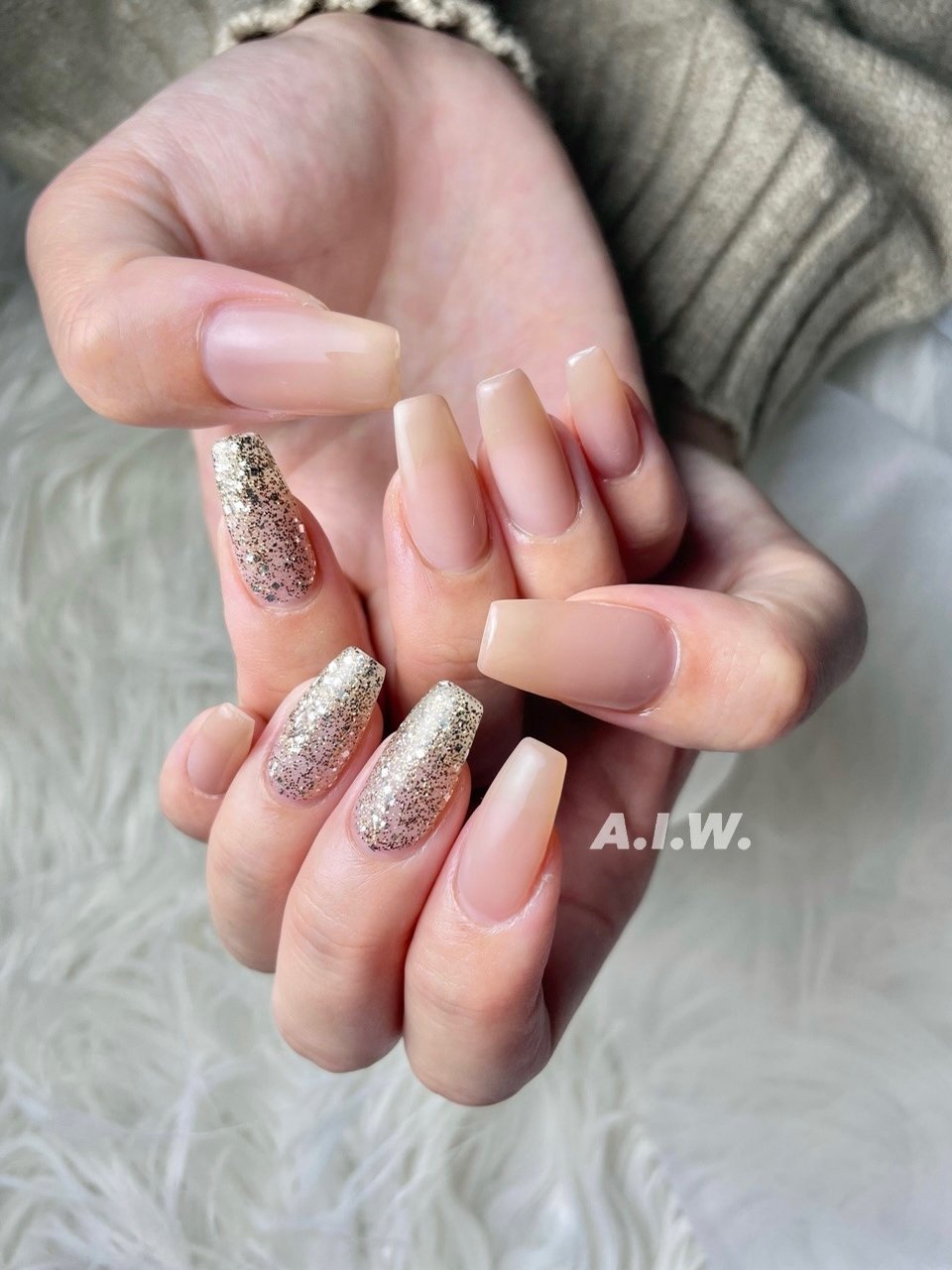 ハンド/コフィン/ベージュ/ピンク - 大倉ノドカ 🐍💖A.I.W. / Nail