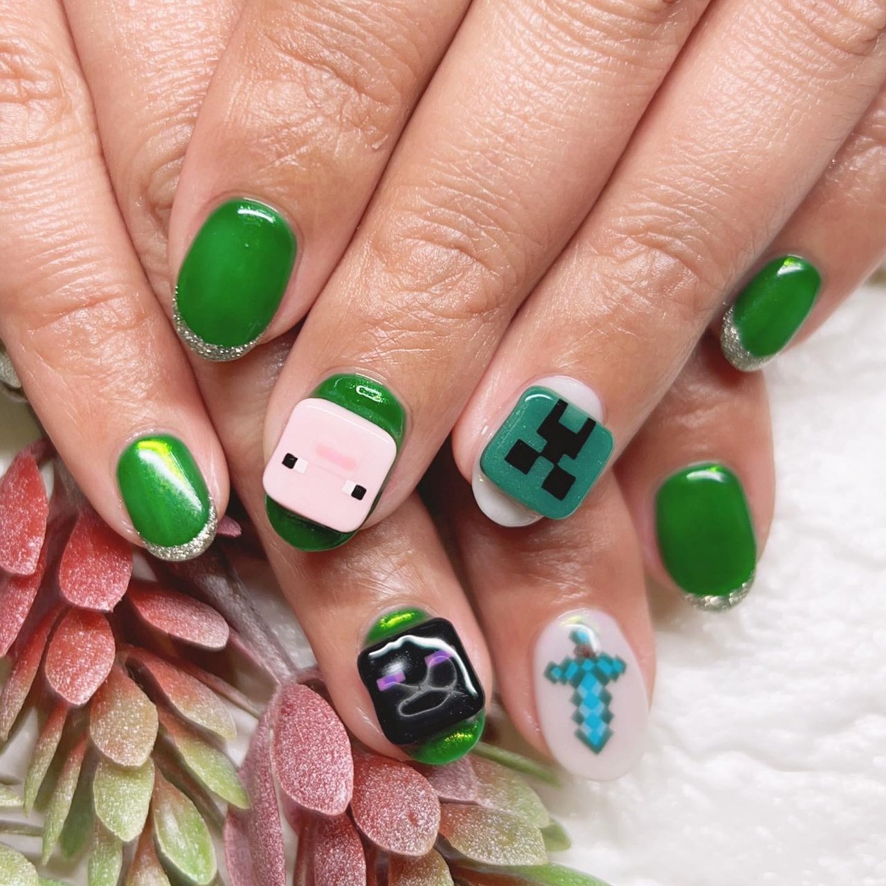 春/オールシーズン/ハンド/痛ネイル/ミディアム - NICHI nail salon