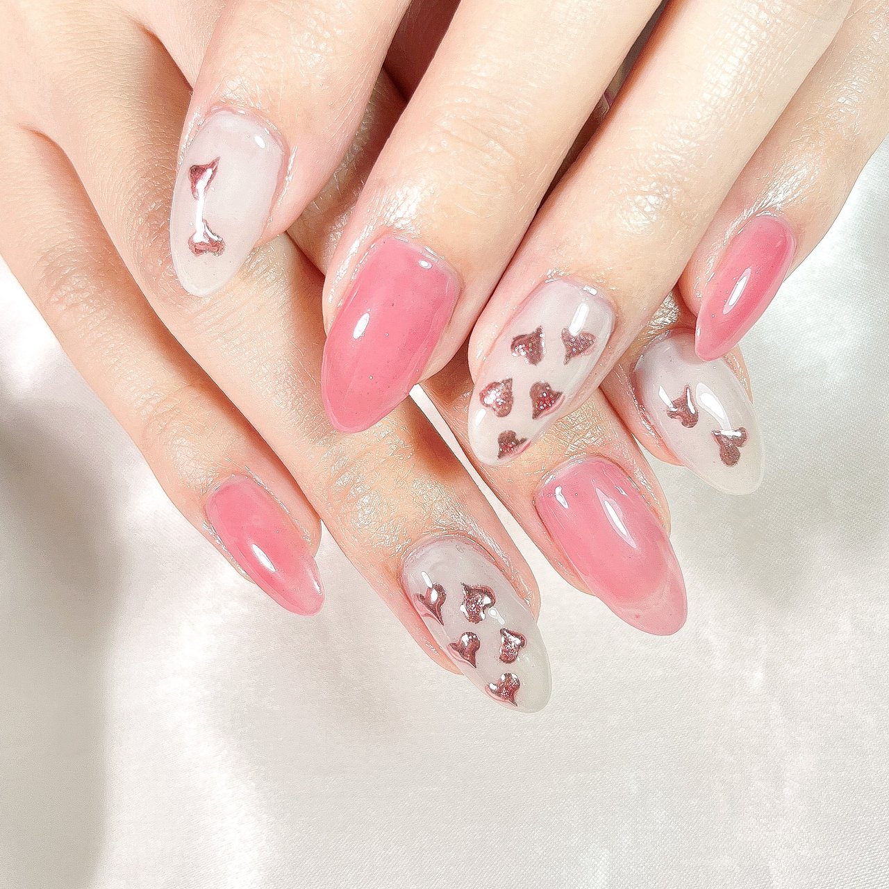 オールシーズン/ハンド/ハート/ミラー/ミディアム - zero_mam_nailの