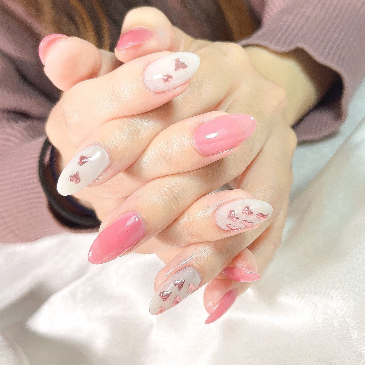 オールシーズン/ハンド/ハート/ミラー/ミディアム - zero_mam_nailの