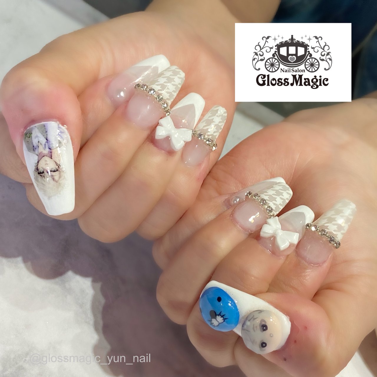 オールシーズン/ハンド/痛ネイル/3D/千鳥柄 - YUN 💅のネイルデザイン