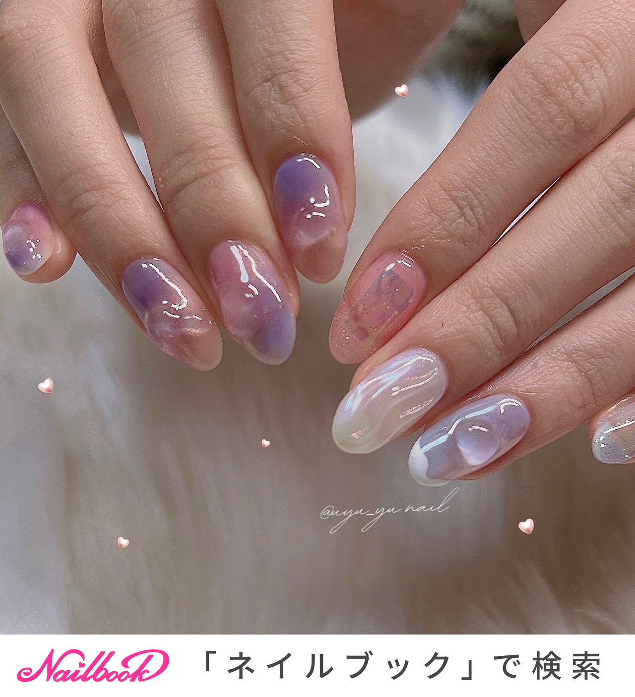 07))マグネットネイル ハート ぷっくりネイル ネイルチップ クリアフレンチ 07))マグネットネイル ハート ぷっくりネイル ネイルチップ クリア