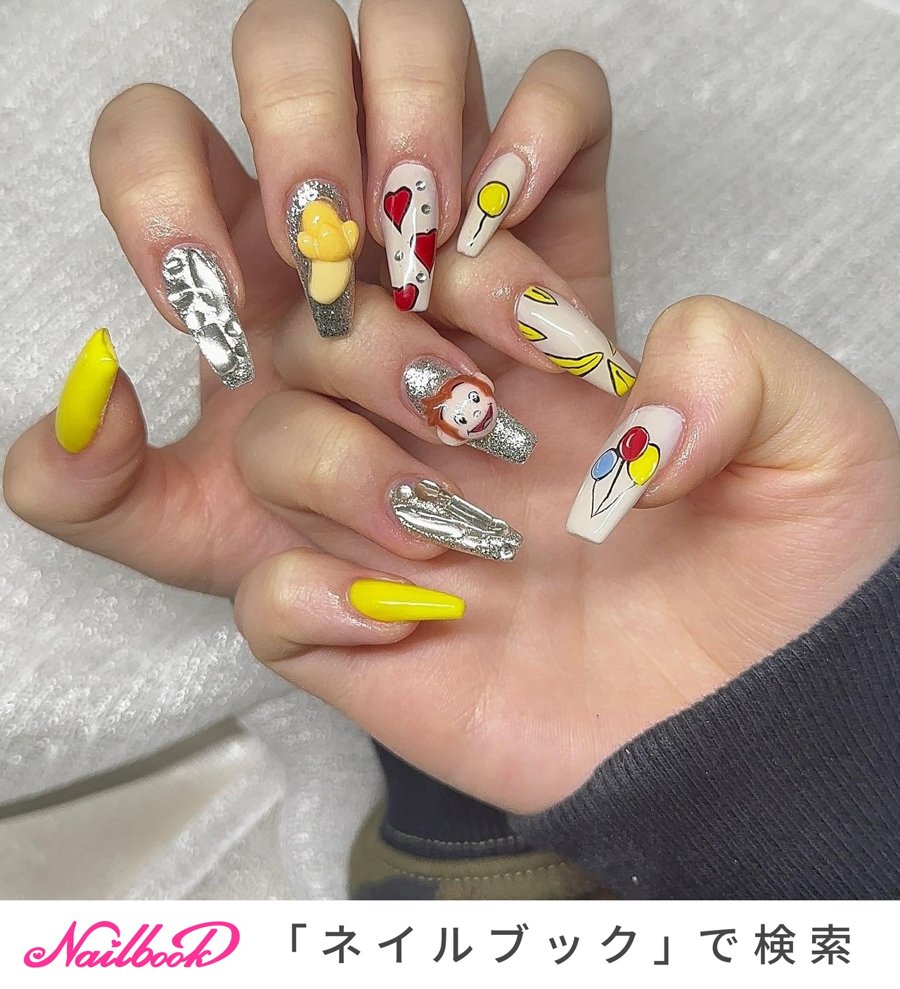 人気順｜#おさるのジョージパーツのネイルデザイン｜ネイルブック