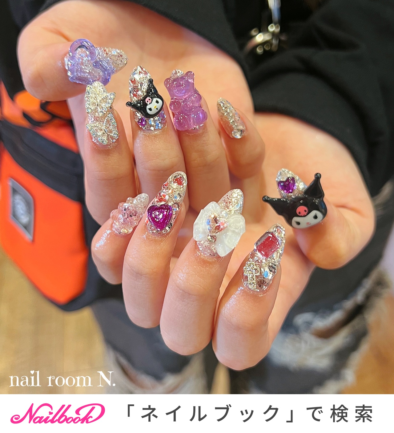 ハンドメイド ♡ ネイルパーツ ♡ No.20 リボン パープル ミント ハンドメイド ♡ ネイルパーツ ♡ No.20 リボン パープル ミント