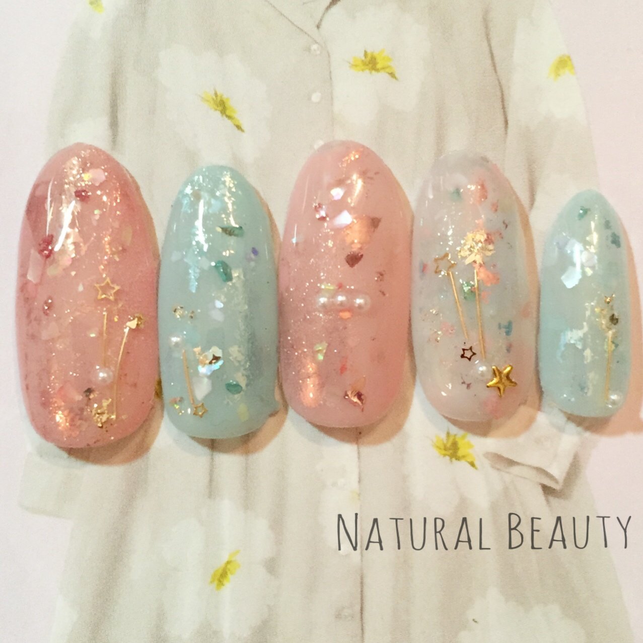 春 女子会 ハンド シェル 星 Naturalbeautyのネイルデザイン No ネイルブック