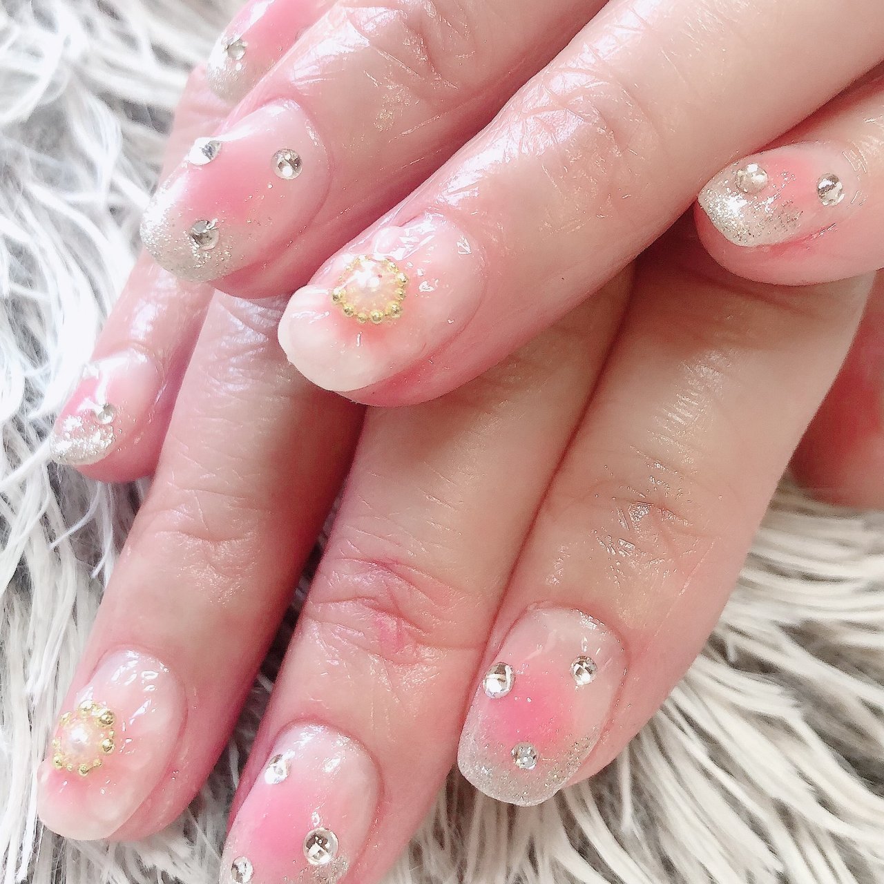 美品✨Rene ポンチョ ダブルフェイス ノーカラー ピンク オールシーズン/ハンド/フラワー/チーク/マグネット - ricoの