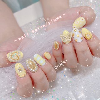 イエロー(黄)/#量産型のネイルデザイン｜ネイルブック