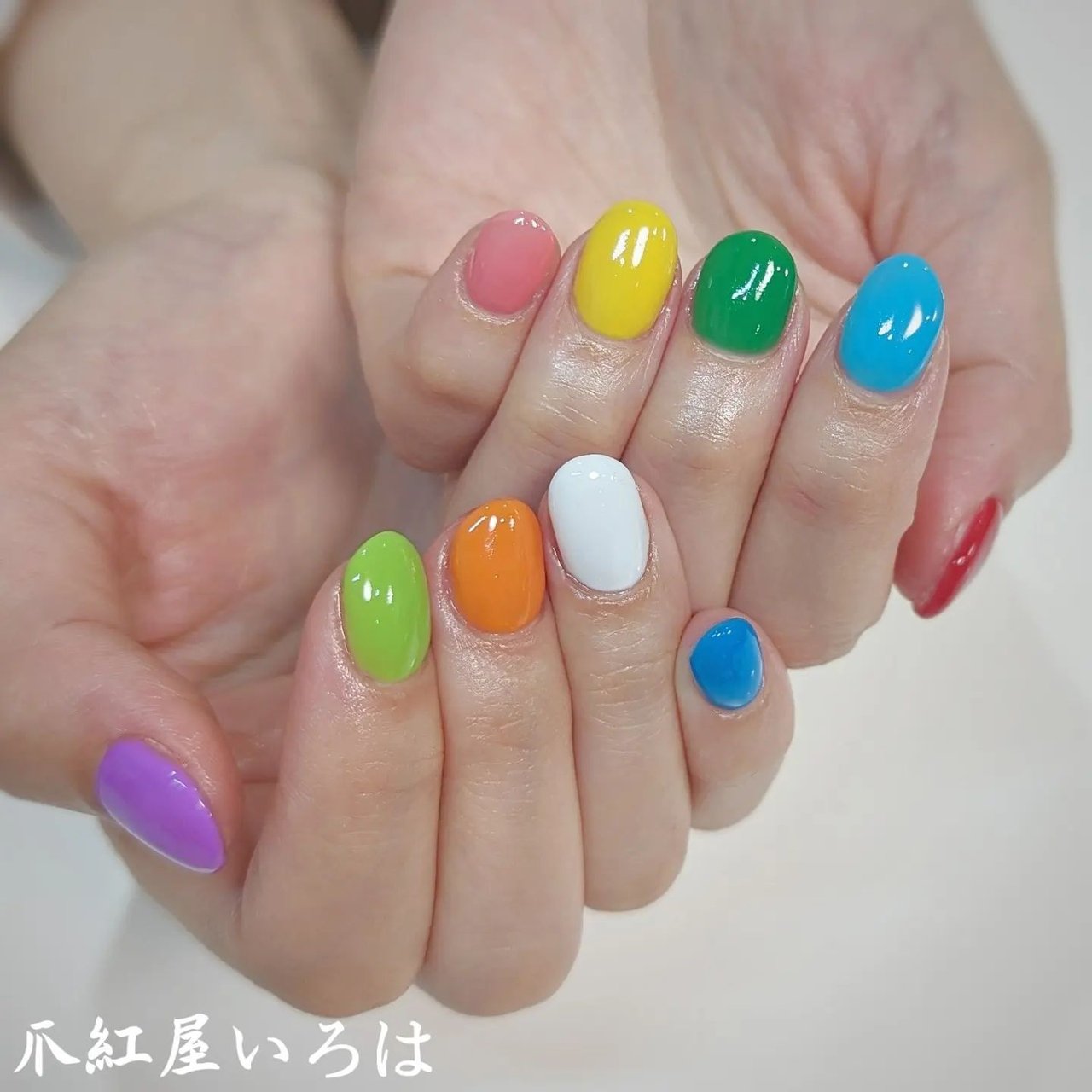 ネイルチップ　カラフル　個性派ネイル ネイルチップ カラフル 個性派ネイル