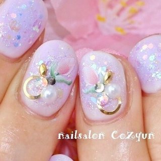 パープル(紫)/チューリップのネイルデザイン(32ページ目)｜ネイルブック
