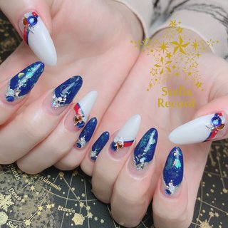 キラキラネイル(キラキラ)/#ななめフレンチのネイルデザイン(3ページ目 