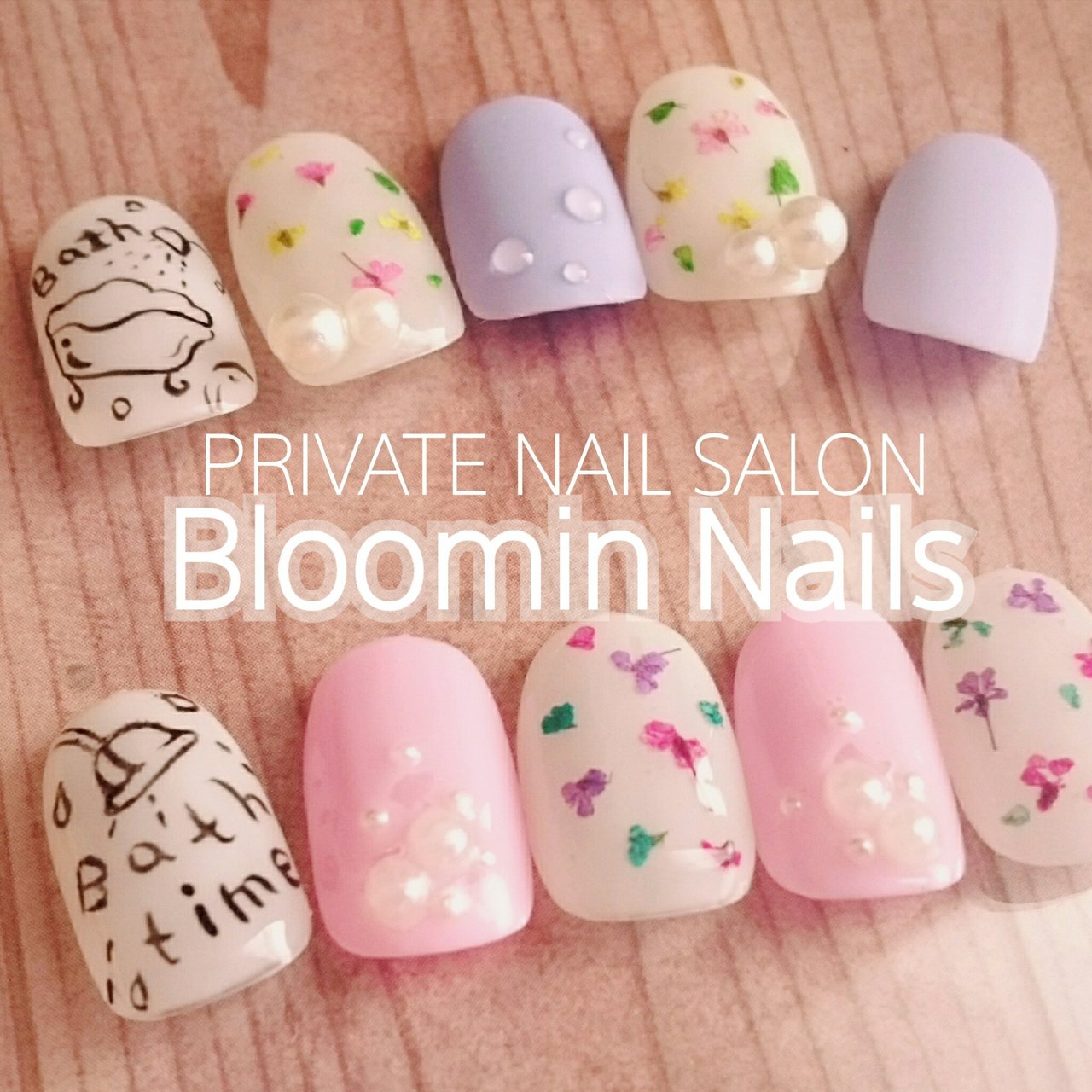 春 梅雨 女子会 パール 水滴 Bloomin Nails ブルーミンネイルズ のネイルデザイン No ネイルブック