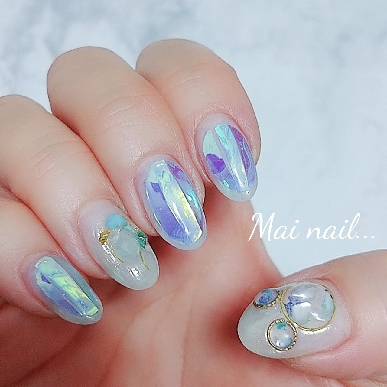 ★sale★⑤キラキラ*シェル*オーロラネイル*bird_nail