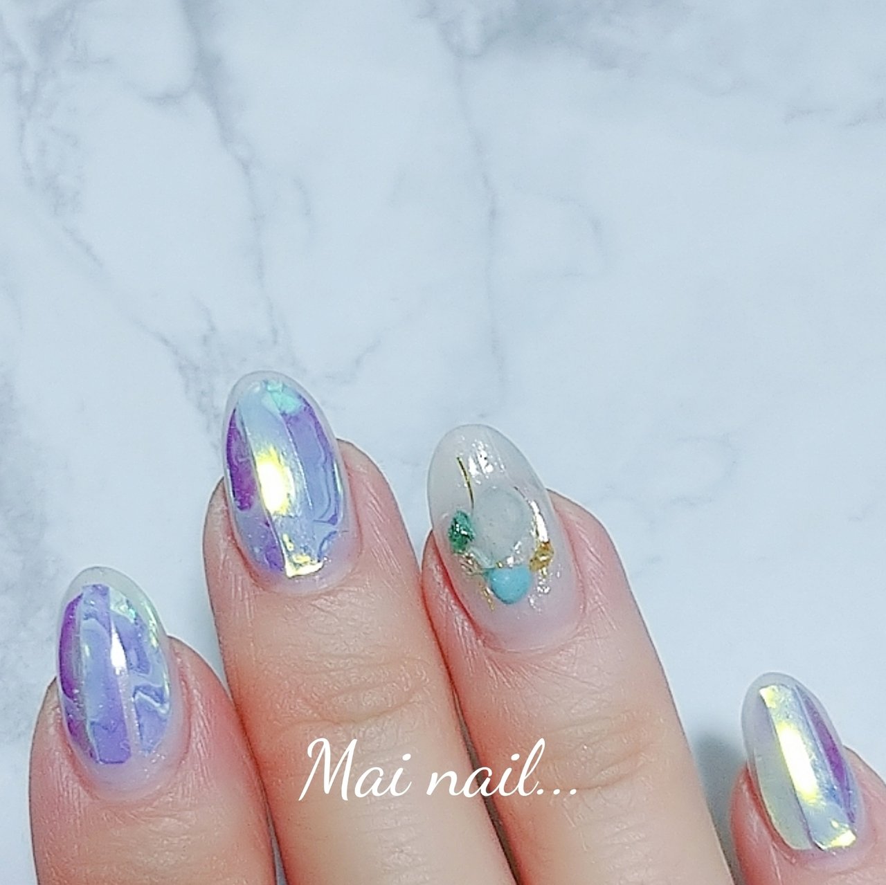 ★sale★⑤キラキラ*シェル*オーロラネイル*bird_nail