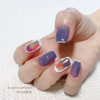 #梅雨ネイル #囲みネイル #パープルネイル #ラベンダーネイル #タイダイ #もやもやネイル #ニュアンスネイル #ネオン #スキニーフレンチ #お洒落ネイル #トレンドネイル #福岡市ネイル #夏ネイルデザイン #夏 #梅雨 #七夕 #浴衣 #ハンド #変形フレンチ #くりぬき #タイダイ #ニュアンス #ミディアム #スクエア #パープル #カラフル #ビビッド #ジェルネイル #お客様 #Nail Salon RieBe 〜リーヴェ〜 #ネイルブック