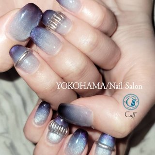 #マグネットネイル #ダブルグラデーション 
#リングネイル

めちゃめちゃ可愛いデザインなのに写真を取り忘れる失態💦
お客島からお写真のご提供をいただきました🙇
ありがとうございました( TДT) #夏 #梅雨 #七夕 #海 #ハンド #グラデーション #マグネット #リング #ミディアム #コフィン #ネイビー #パープル #シルバー #ジェルネイル #お客様 #Caff #ネイルブック