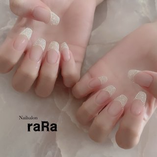 クリスタルフレンチのネイルデザイン｜ネイルブック