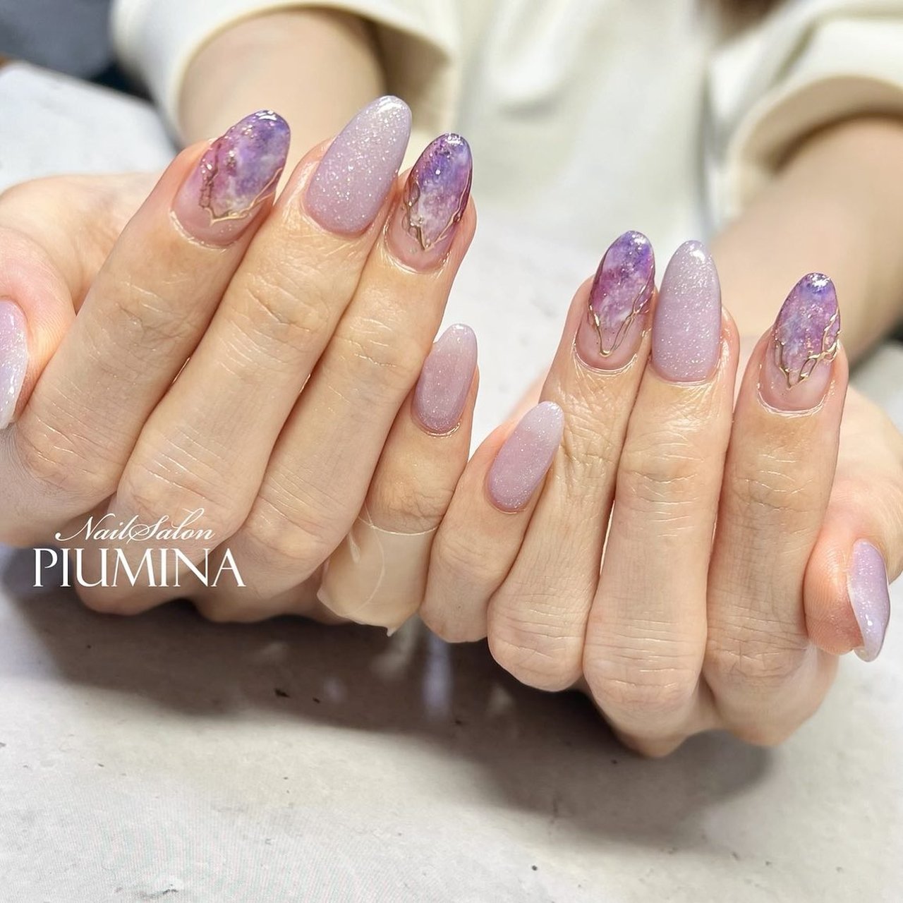 ニュアンス/パープル/ジェルネイル - piuminaのネイルデザイン[No 