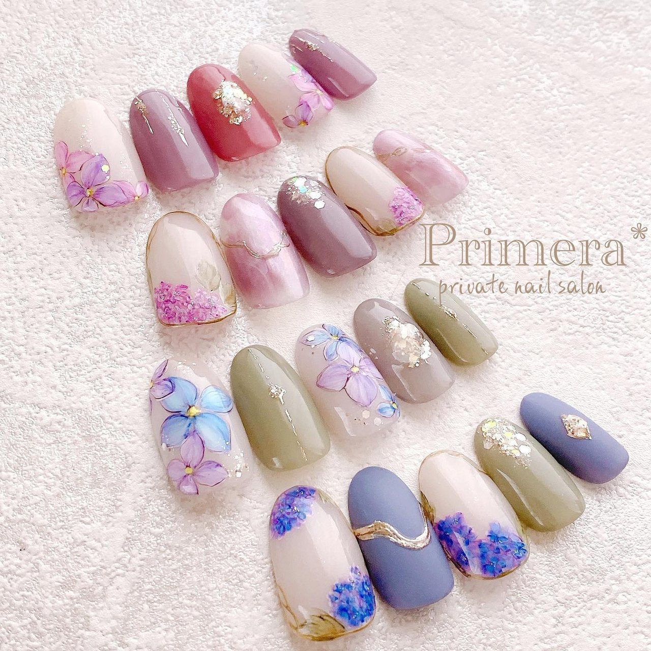 夏/梅雨/浴衣/オフィス/フラワー - Nail Primeraのネイルデザイン[No