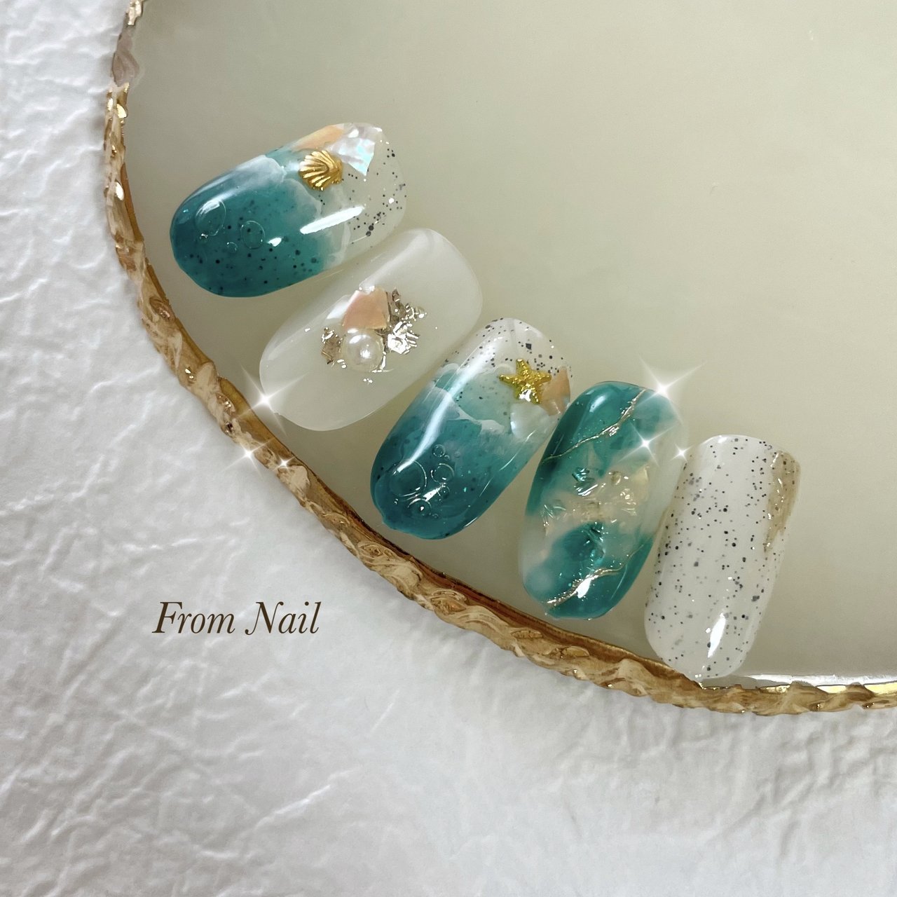 夏/海/リゾート/ハンド/シェル - fromnailのネイルデザイン[No.8106689