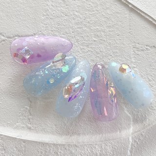 夏/ハンド/ネイビー/ジェルネイル/ネイルチップ - manamiのネイル