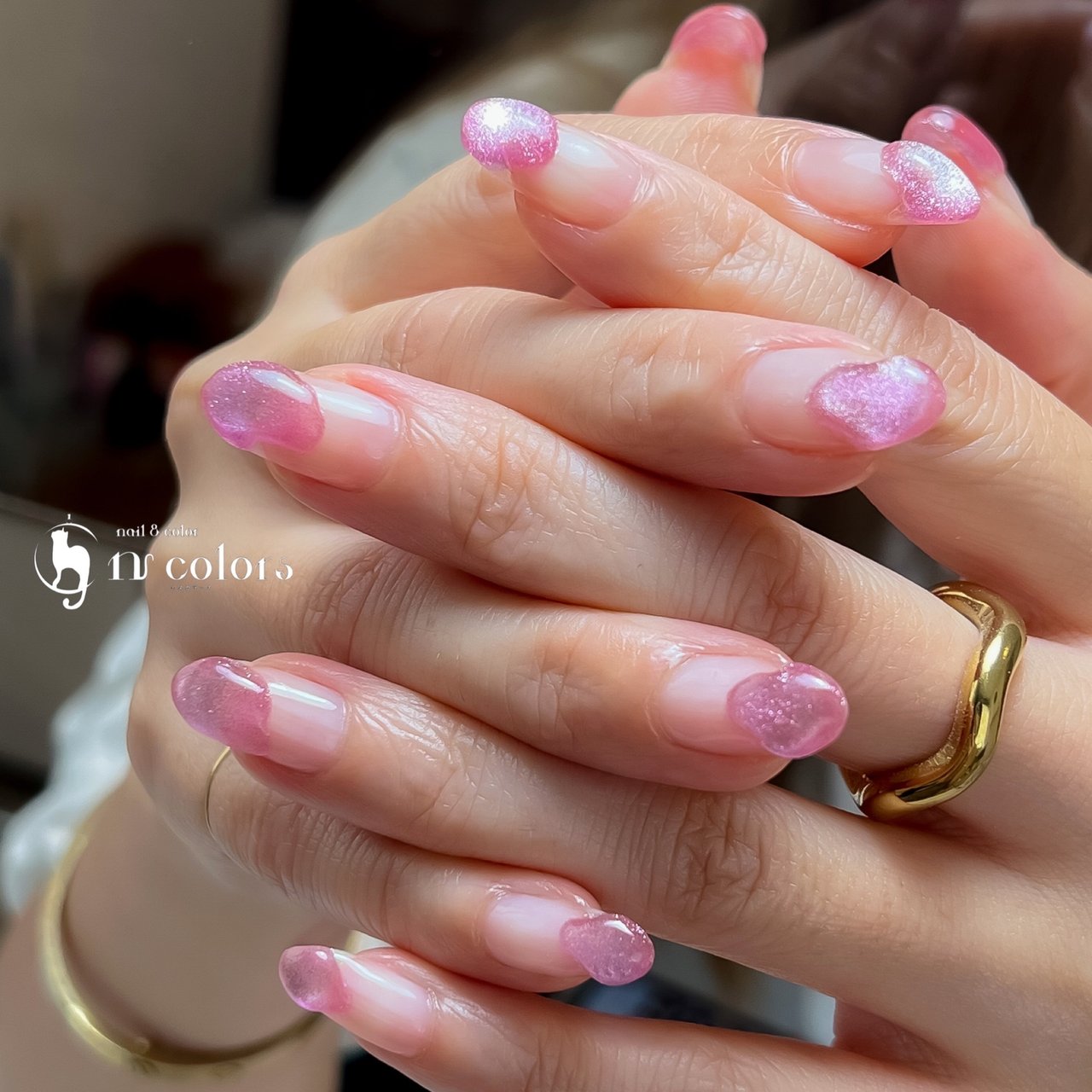 ハンド/ニュアンス/マグネット/ぷっくり/ピンク - 仙台 n colors（エヌ