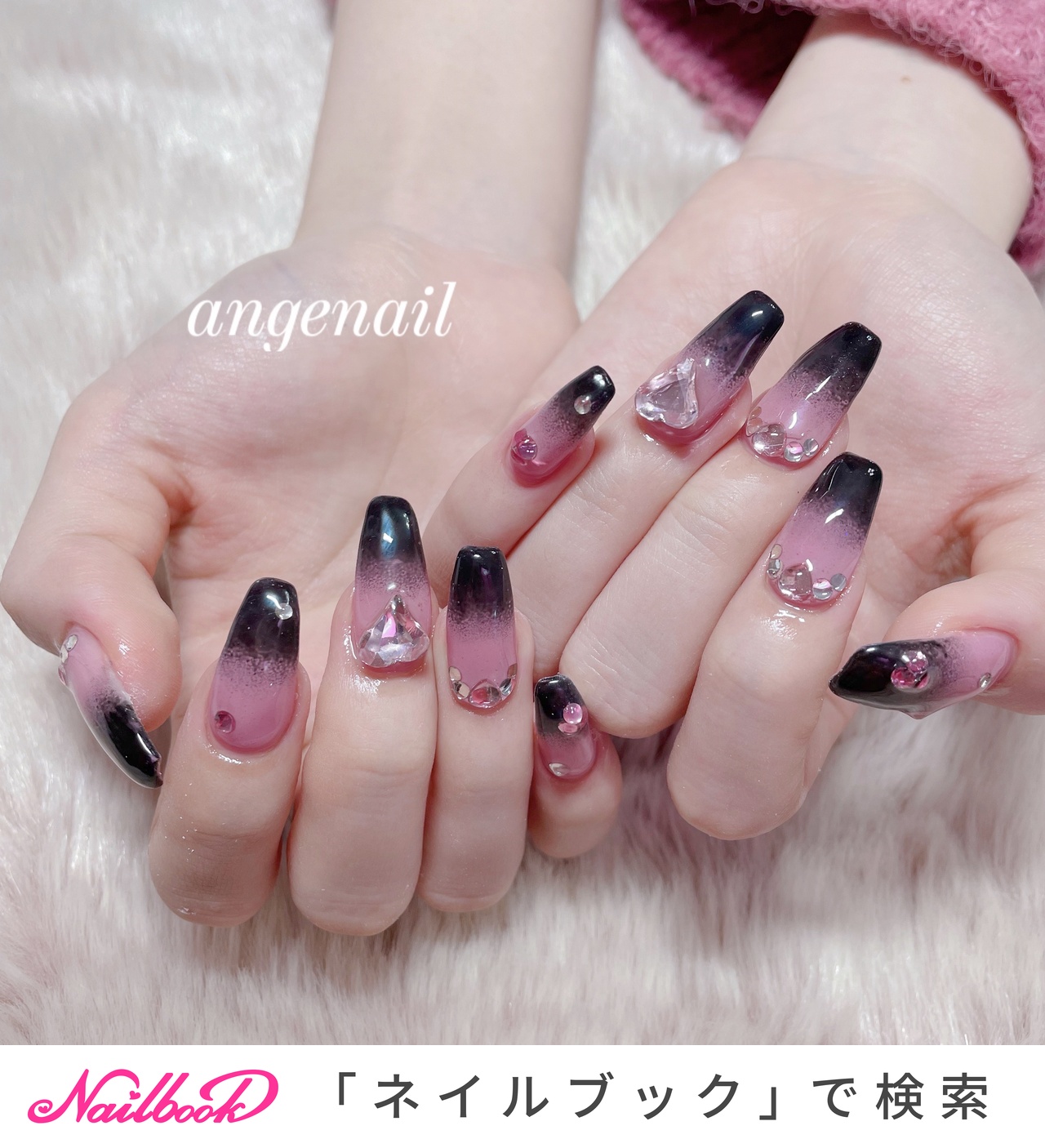 人気順｜バイカラー(ツートンカラー)/#黒ﾋﾟﾝｸﾈｲﾙのネイルデザイン