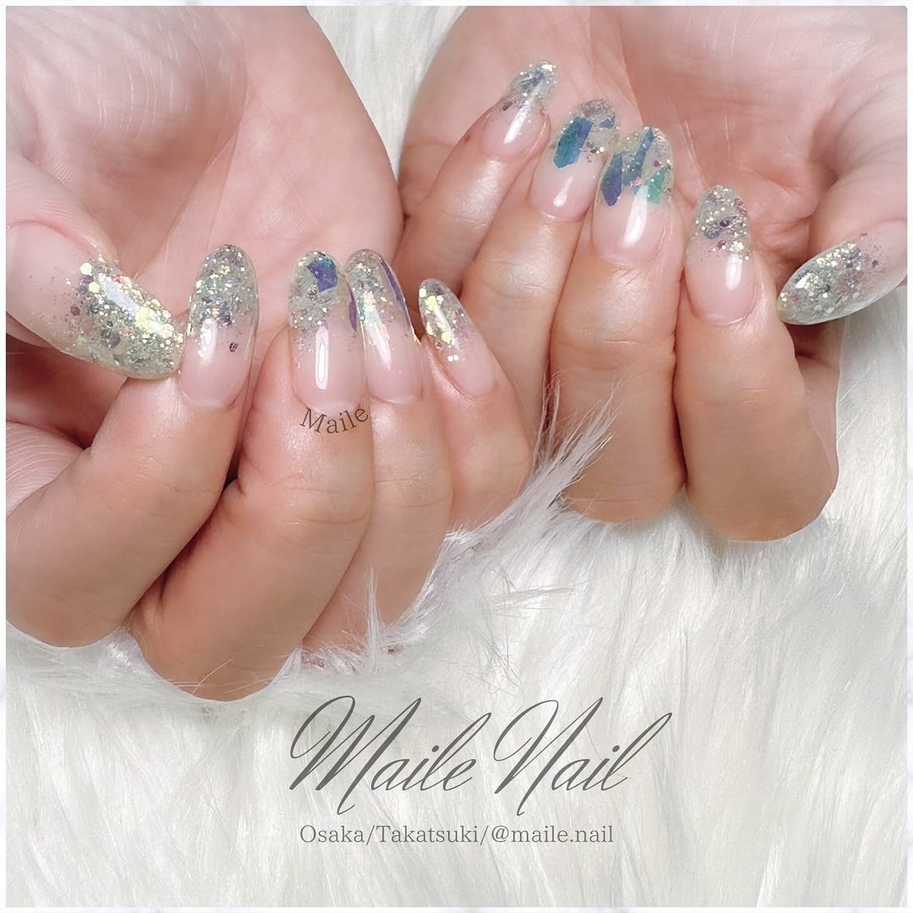 夏/オールシーズン/梅雨/オフィス/ビジュー Private Salon Maile🐰🌼MAIのネイルデザイン[No.8120811