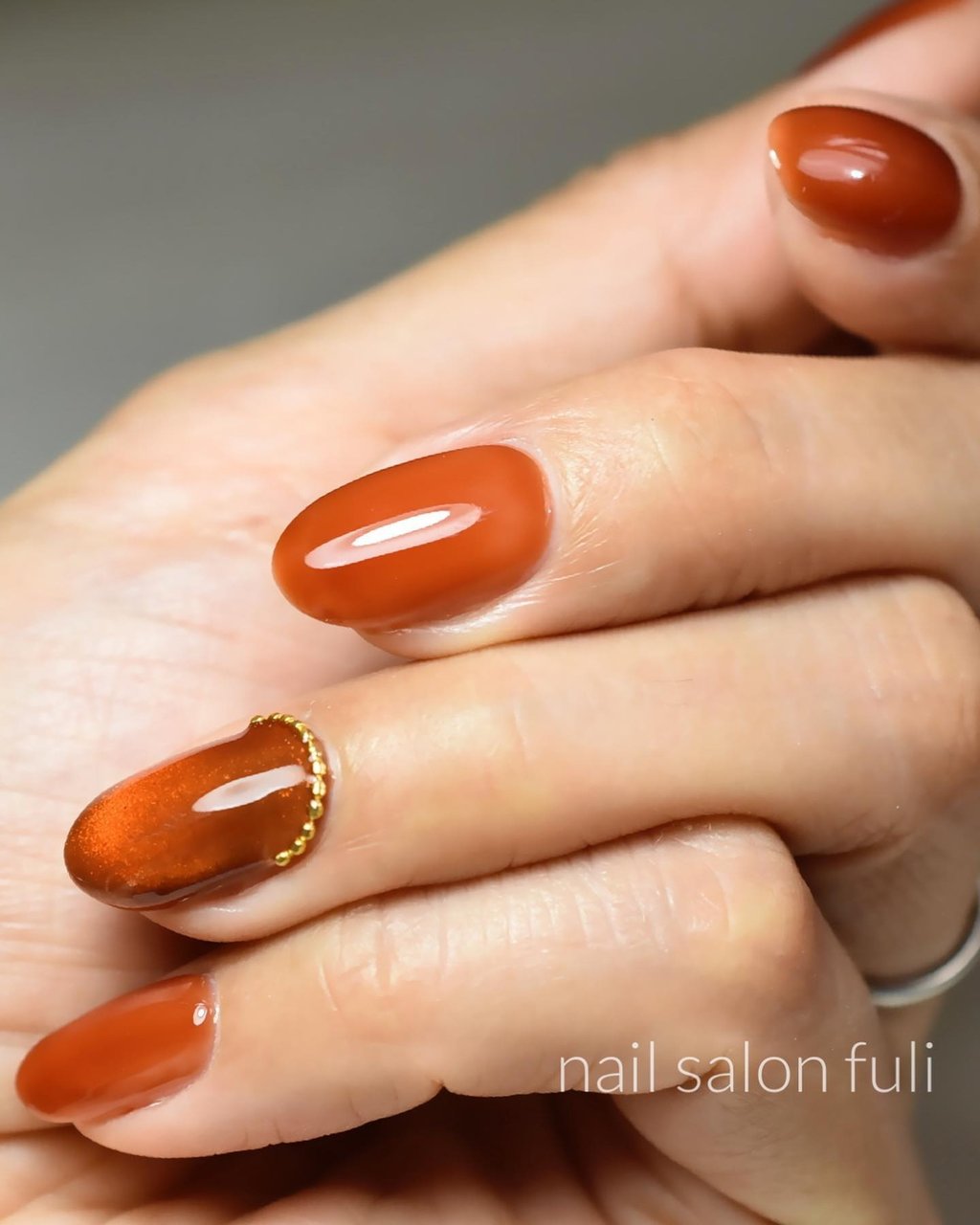 ワンカラー/マグネット/シアー/オレンジ/ブラウン - Nail Salon fuliの