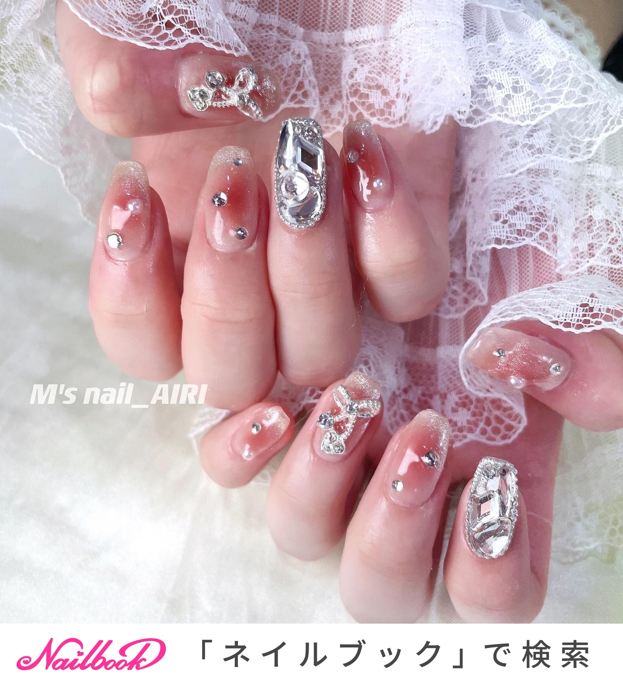 ♡キラキラチークネイル♡ ネイルチップ　ハンドメイド 現品◾️羽ネイル ネイルチップ チークネイル エンジェル