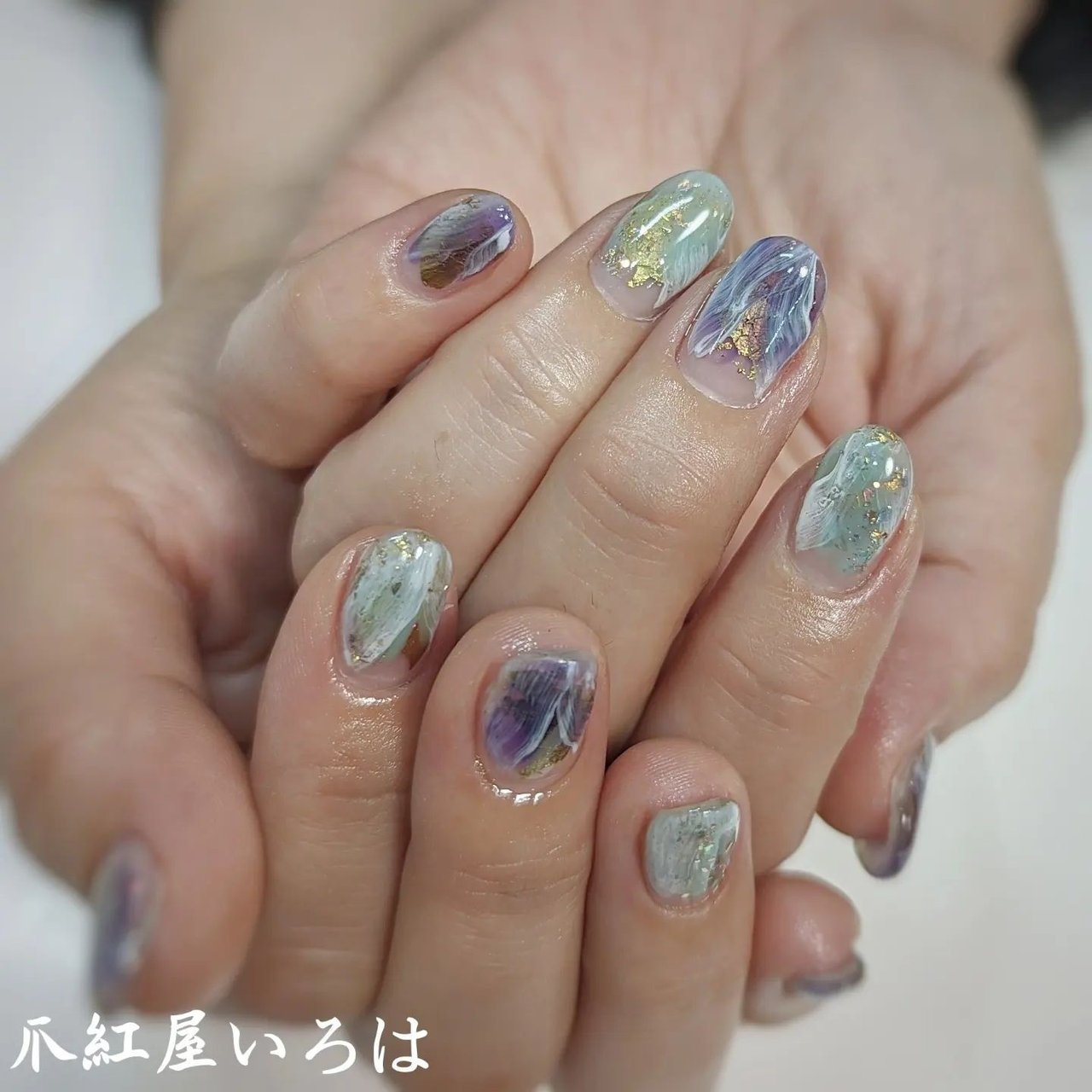 夏/ニュアンス/天然石/ジェルネイル/ネイルチップ - いろはのネイル