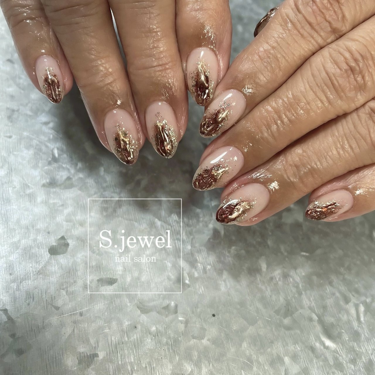 ニュアンス/オーロラ/ミラー/インクネイル - S.JEWELのネイルデザイン