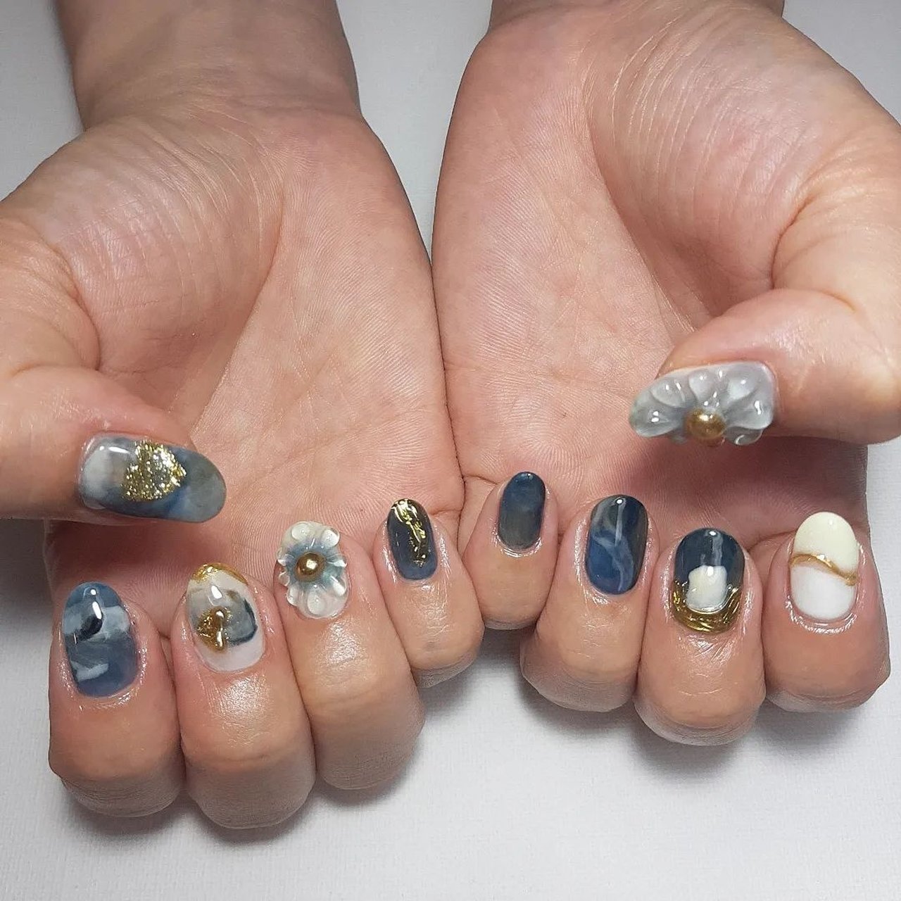 夏/フラワー/ニュアンス/個性派/ショート - owlnailのネイルデザイン 