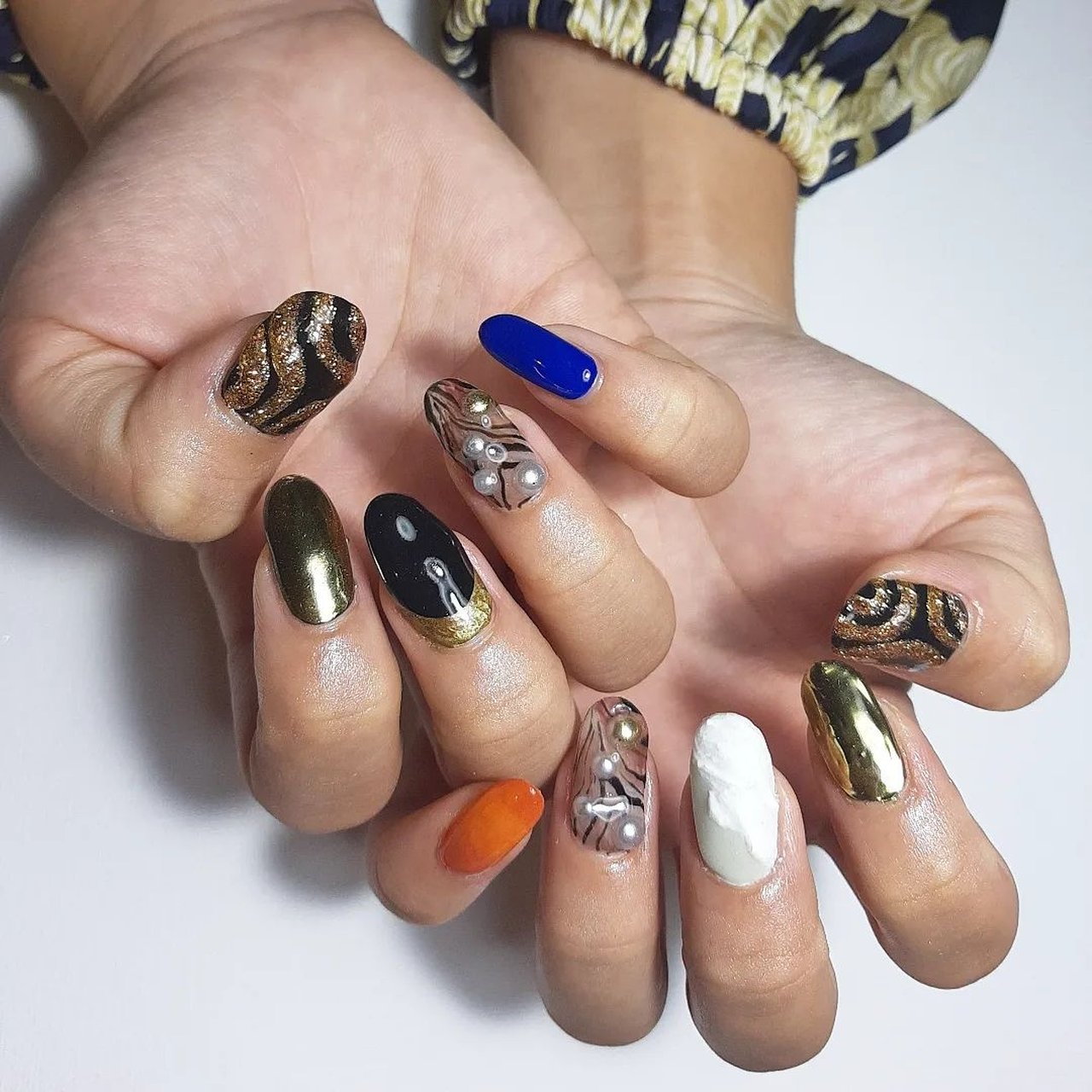 秋/ニュアンス/個性派/ショート/ジェルネイル - owlnailのネイル 