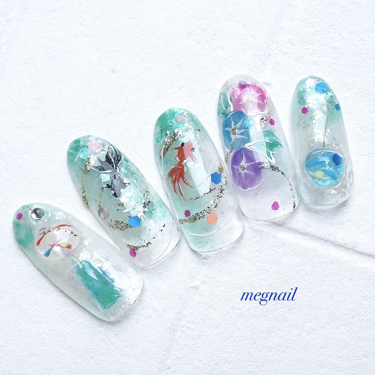 夏/旅行/七夕/浴衣/ハンド - megnailのネイルデザイン[No.8147554