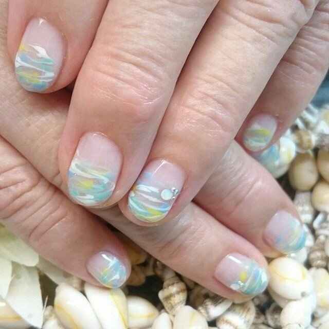 夏 海 リゾート 浴衣 ハンド 黒川ひとみのネイルデザイン No ネイルブック