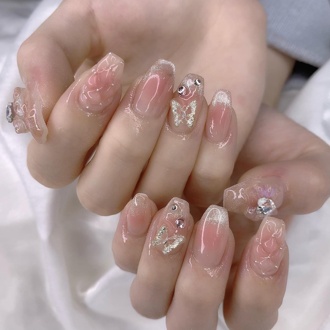 ネイルチップ マグネット キルティング チェリー キラキラ ガーリー