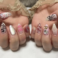 ぬこ様 リクエスト 6点 まとめ商品　ニュアンス　ちゅるん　フレンチガーリー ニュアンスガーリーのネイルデザイン｜ネイルブック