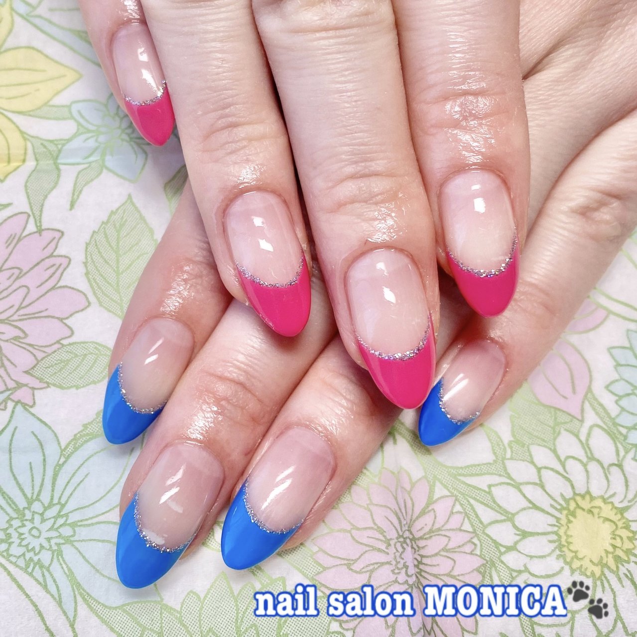 オールシーズン/フレンチ/ピンク/水色/ブルー - nail salon MONICA