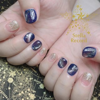 キラキラ天の川ネイル🌌 
#sr定額デザインコース 
#オプション追加　#スターギャラクシー 
#stellarecord #yhnailart #ネイル #ネイルアート #ネイルデザイン #nail #ハンド 
#naildesign #nailart #motifnail #ステラレコード #ヲタクに見えないネイル　#七夕ネイル #七夕ネイル2023 #天の川ネイル #キラキラネイル #夏ネイル #星ネイル #ネイビーネイル #フラッシュネイル #夜空ネイル #オールシーズン #七夕 #海 #女子会 #ハンド #グラデーション #ラメ #星 #マグネット #キラキラ #ショート #ラウンド #ネイビー #ゴールド #シルバー #ジェルネイル #お客様 #YUKIE #ネイルブック