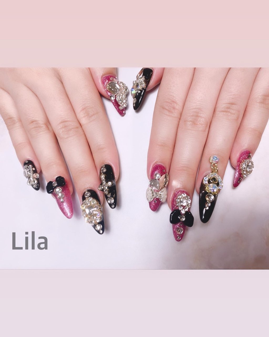 キラキラ/ピンク - Lila nail salonのネイルデザイン[No.8165045