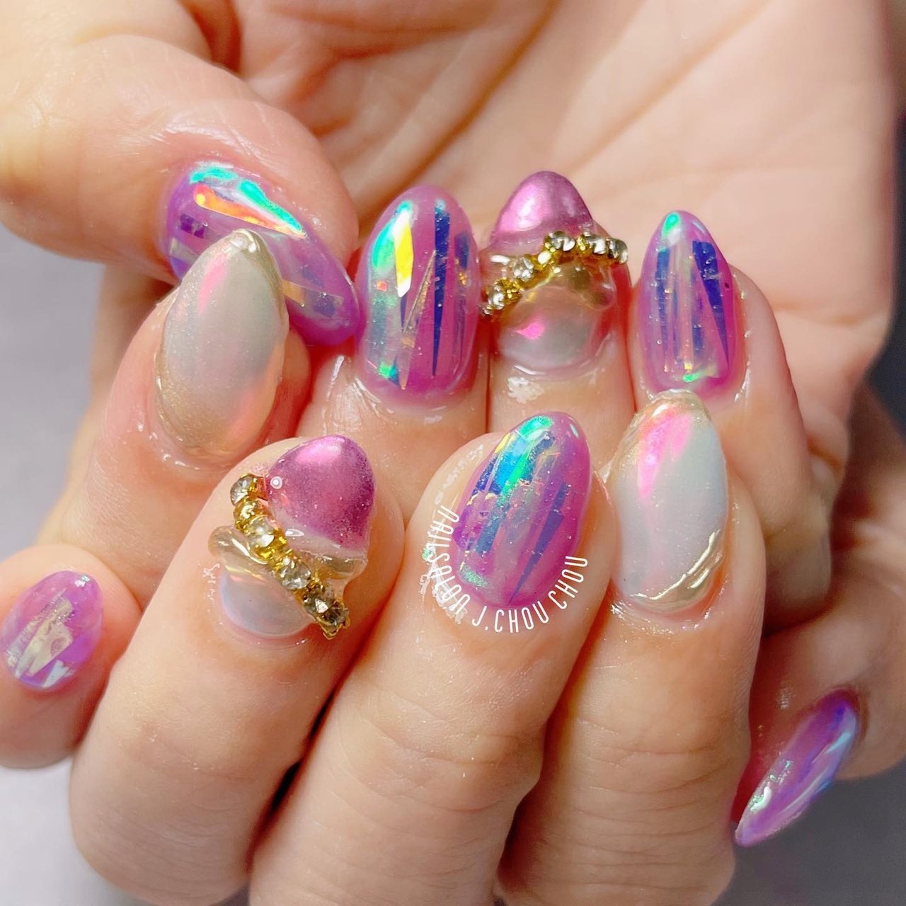 うるちゅるムーンネイル/レトロ/コンパクト/オーロラ オーロラキャンディ💅氷ネイル】うるうるキラキラちゅるんと