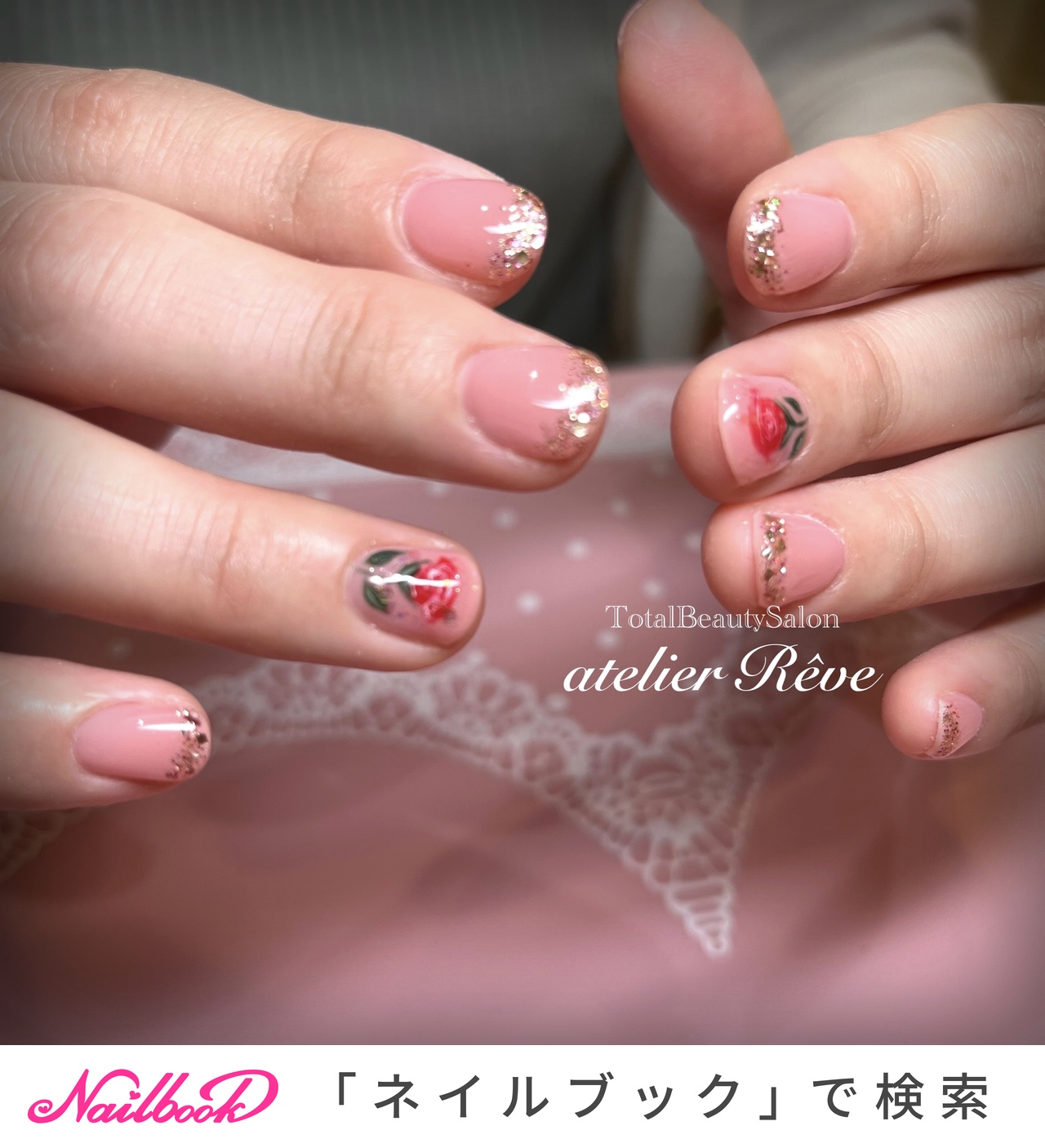 ローズフラワー 薔薇 花 ネイルパーツ ネイルチップ セルフネイル 韓国 量産型