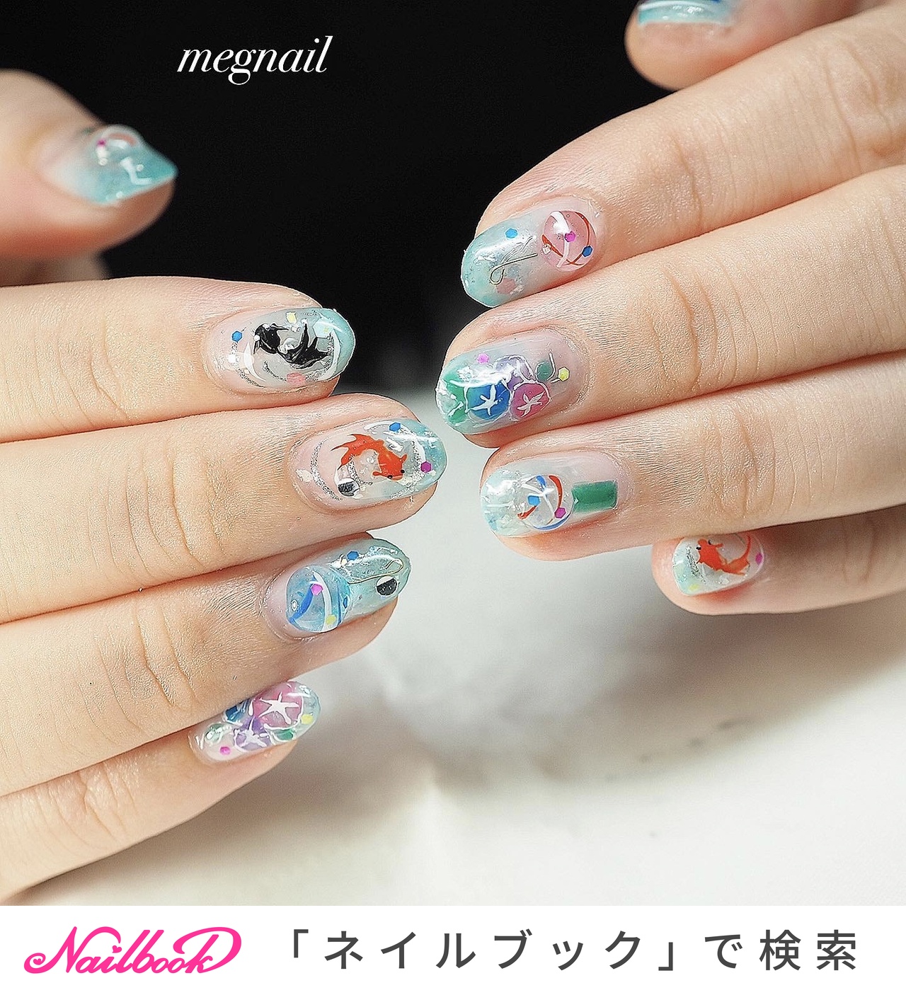 夏/七夕/浴衣/デート/ハンド - megnailのネイルデザイン[No.8180798