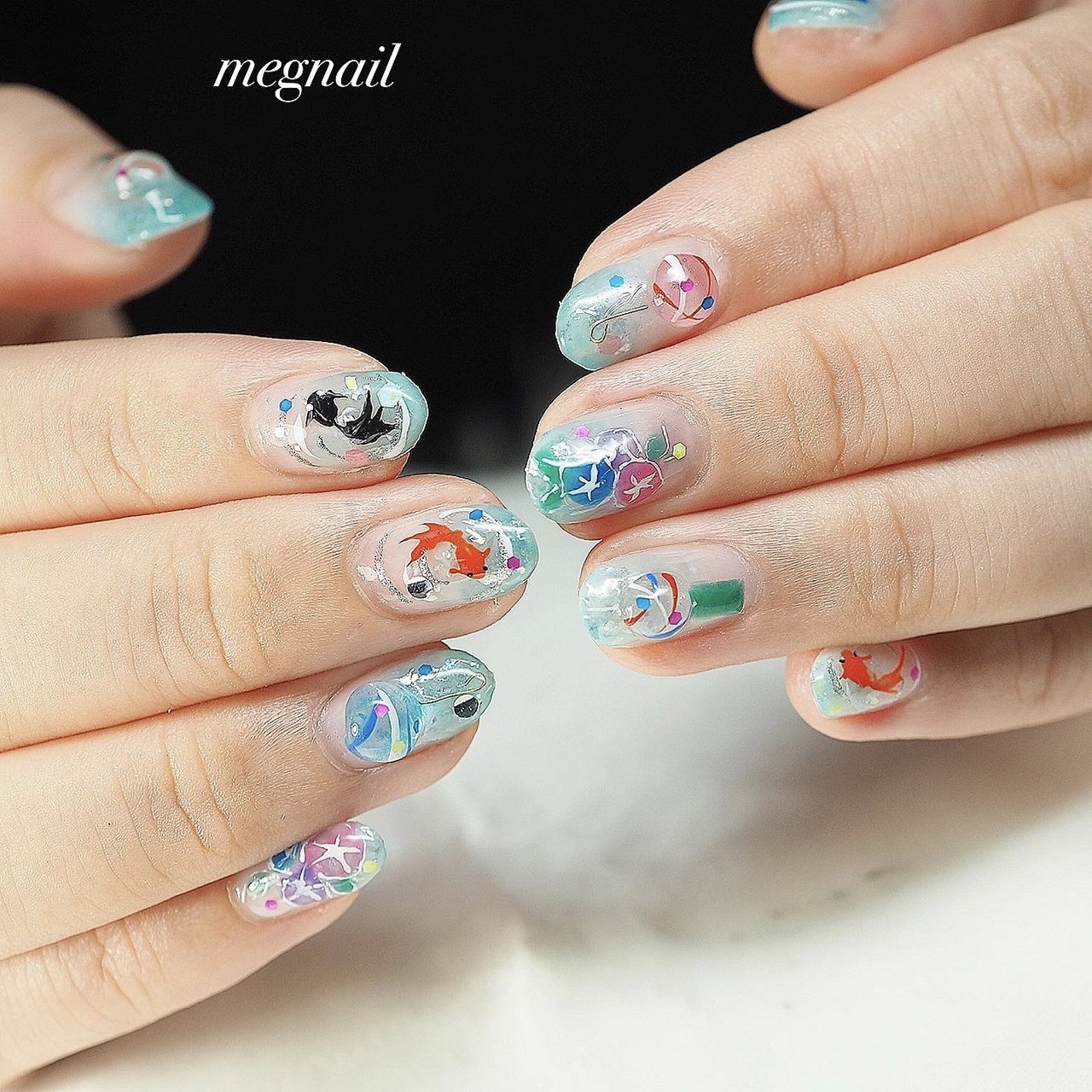 夏/七夕/浴衣/デート/ハンド - megnailのネイルデザイン[No.8180798 
