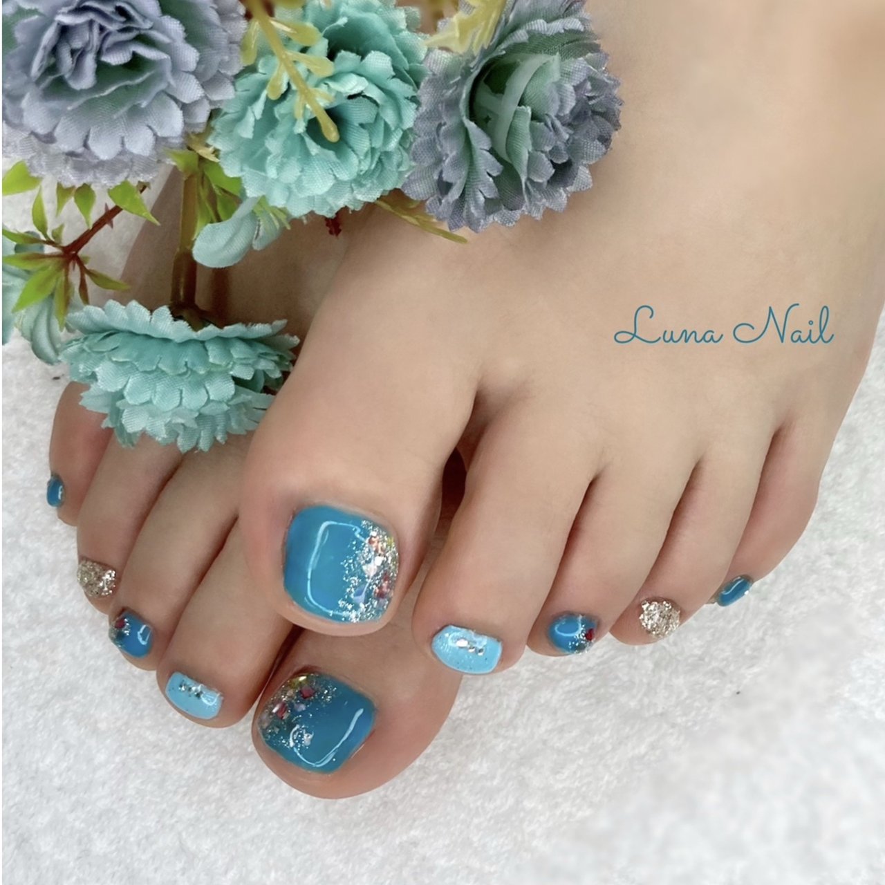 夏/旅行/海/リゾート/フット - lunanail2018のネイルデザイン[No