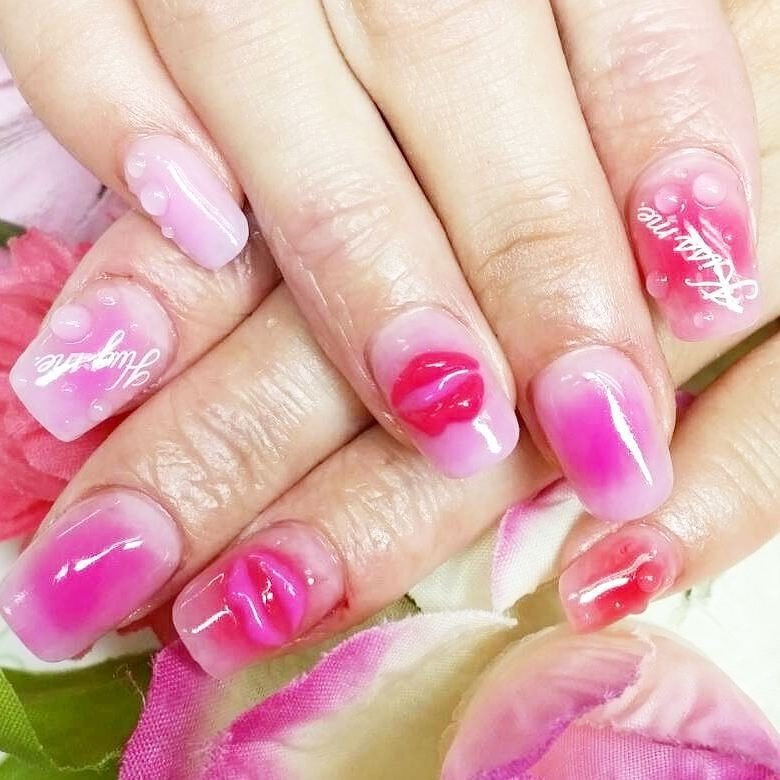 春 バレンタイン パーティー 女子会 グラデーション Cottnorose 0901のネイルデザイン No ネイルブック