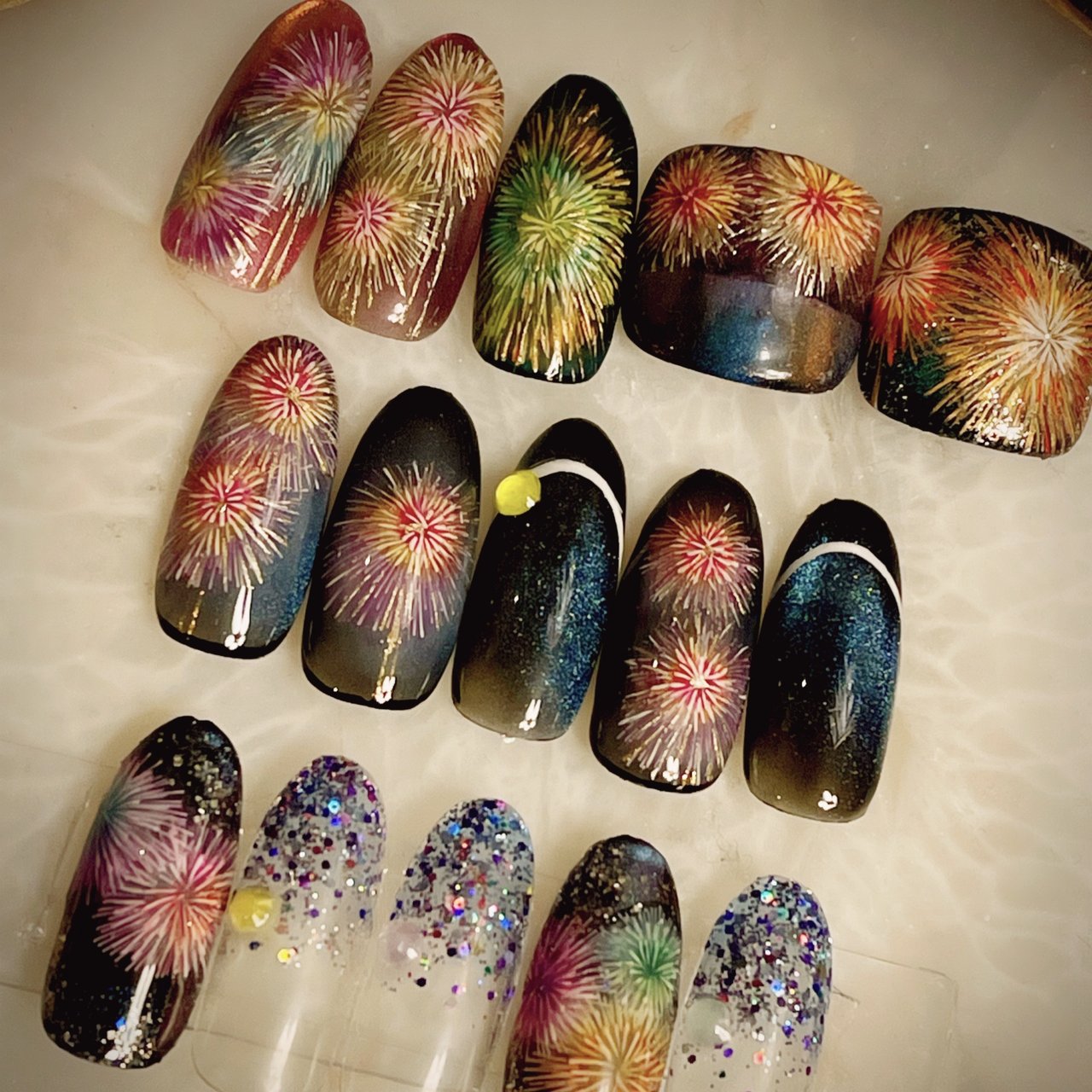 夏/浴衣/デート/花火/ジェルネイル - nail room ONE UPのネイル 