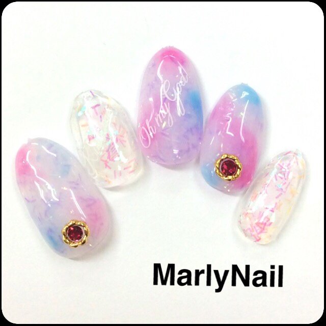 春 夏 海 ハンド シースルー Marlynail 盛岡ネイル マツエクサロン のネイルデザイン No ネイルブック