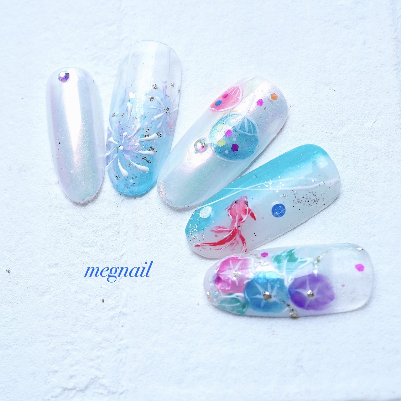 夏/旅行/七夕/浴衣/ハンド - megnailのネイルデザイン[No.8197387